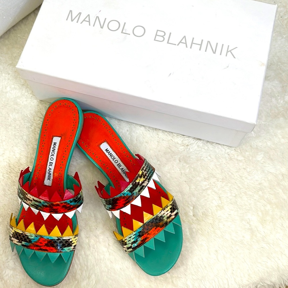 Manolo Blahnik water snake sandal